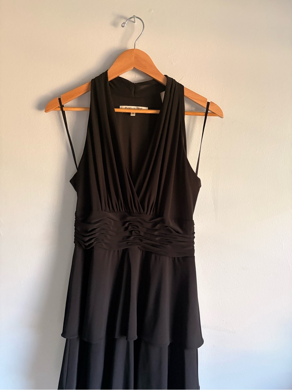 Evan Picone Black Dress with V-Neck